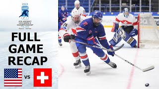 USA vs SWITZERLAND Highlights | 2024 IIHF U18 World Championship