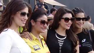 Glamorous Actresses Kajal Aggarwal, Laxmi Raai And Sonia Agarwal Cheering for CR and TW in CCL