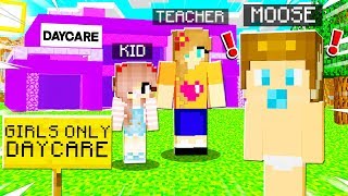 I BECAME a KID and EXPOSED the DAYCARE on the GIRLS ONLY Server in Minecraft!