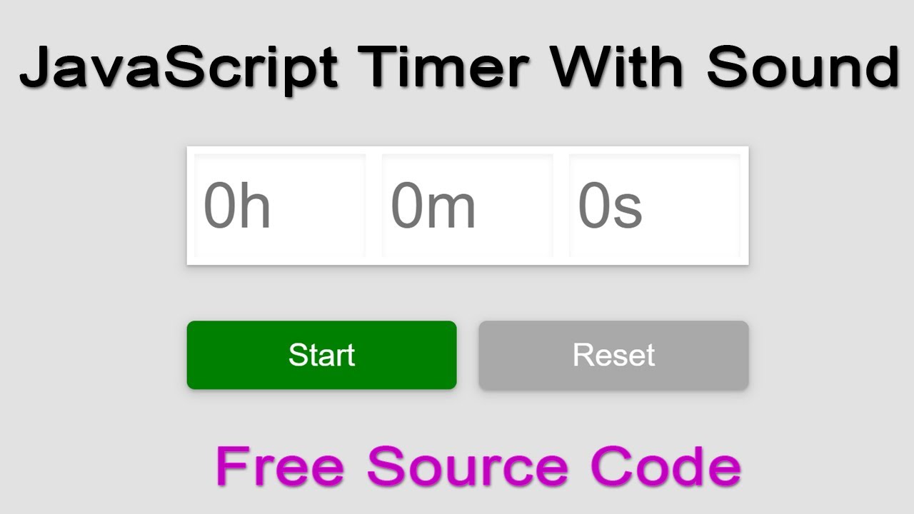 Javascript Projects For Beginners With Source Code Javascript Timer