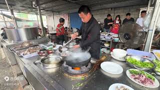 山东农村大集露天饭店你去过吗，烟火气十足