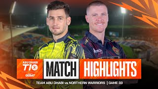 2024 Abu Dhabi T10 I Match 33 Highlights: Northern Warriors vs Team Abu Dhabi | Season 8