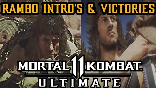 Mortal Kombat 11 - All Rambo Intro's & Victories So Far [HD 1080p 60fps]