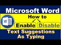 How to disable and enable predictive text in Microsoft Word