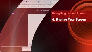 Brightspace Rooms Tutorial 4: Sharing Your Screen