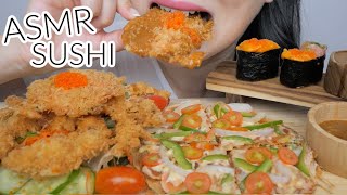 Sushi ASMR *Salmon Pizza, Uni Nigiri with soft shell crab Relaxing Eating sounds | N.E Let’s Eat