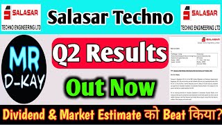 salasar techno share latest news 🔥 Salasar Techno Q2 Results 2025 | salasar techno engineering ltd