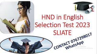 HND in English Selection Test 2023