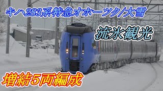 冬の特急オホーツク/ 大雪増結５両編成