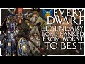 Every Dwarf Legendary Lord Ranked from Worst to Best | Total War Warhammer 2