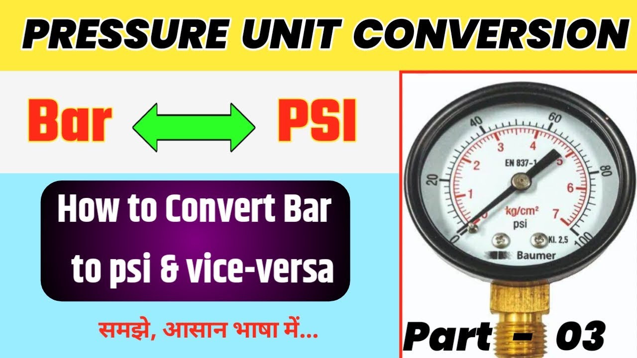 Pressure Conversion Chart Psi To Bar