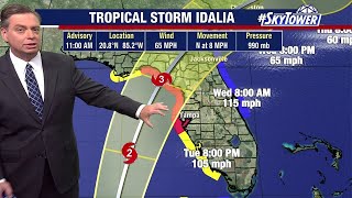 Tropical Storm Idalia path & forecast track: Monday midday