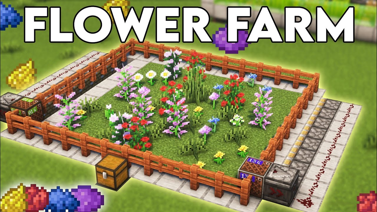 Minecraft Easiest Flower Dye Farm Tutorial 1 21 Dye Farm Tutorial In