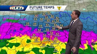 Snow showers move into Louisville Tuesday