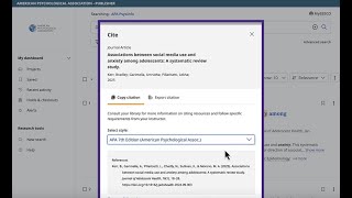 Format a Citation in APA Style Using EBSCOhost
