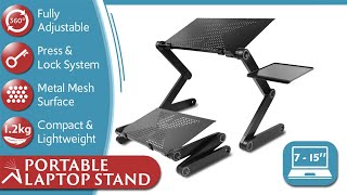 Portable Laptop Stand, Foldable Laptray Riser, Ergonomic Height Adjustable For Bed, Sofa, Desk