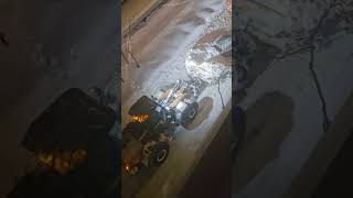 Snow Plow Pushes Car Through Heavy Snow in Montreal! 🚗❄️