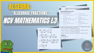 Algebraic Fractions Made Easy | NCV Level 3 Mathematics | Simplifying