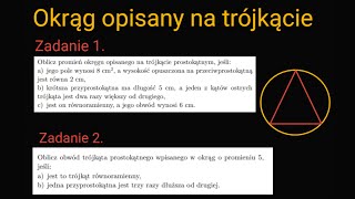 Okrąg opisany na trójkącie - zakres podstawowy