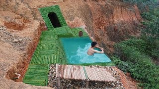 Amazing ! Dig to build underground house and infinity swimming pool on the cliff