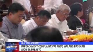 Impeachment complaints vs. PNoy, walang basehan ayon sa Palasyo || Aug. 27, '14