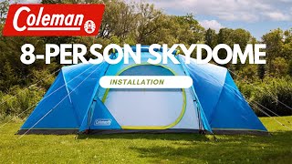 Coleman 8 person Skydome Tent Installation (2024)