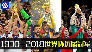 世界杯1930-2018历届冠军 WORLD CUP CHAMPIONS 1930-2018