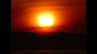 ぼんやり春の穏やか夕日　新潟市関屋浜より　癒やしの一時　BGM