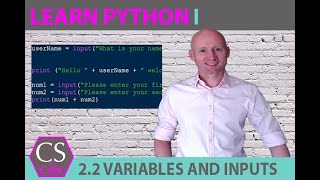 3: GETTING STARTED WITH PYTHON - VARIABLES AND USER INPUT. Storing data and taking a user input.