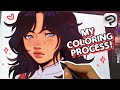 ♡ my coloring process explained | CLIP STUDIO PAINT