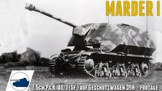 Rare WWII Marder I - 7,5cm PaK 40/1 (Sf) auf Geschützwagen 39H(f) footage.
