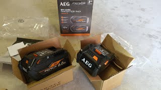 AEG 18V 6.0AH Twin Battery Pack Force Lithium ion Unboxing