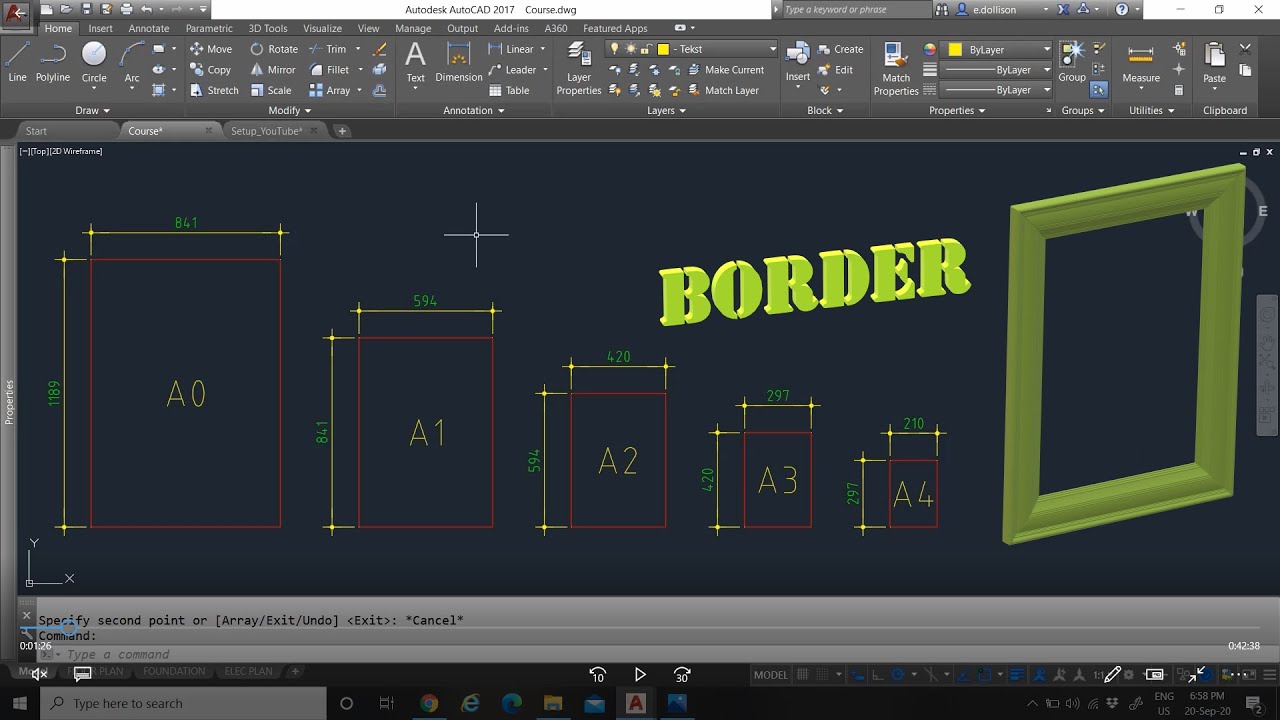 #5 AutoCAD Basics: Borders - YouTube