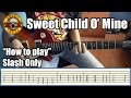 Guns N' Roses Sweet Child O' Mine SLASH ONLY with tabs | Rhythm guitar