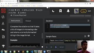 Range Extraction [4 kyu] from Codewars