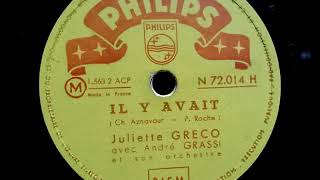 Juliette Greco (ジュリエット・グレコ)♪Il Y Avait♪ (少年がいた) 1951年 78rpm record , HMV 102 phonograph