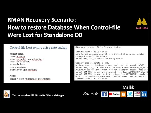 RMAN Recovery Scenario - How to restore Database When Controlfile Were Lost for Standalone DB