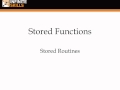 MySQL 5 Tutorial | Stored Functions