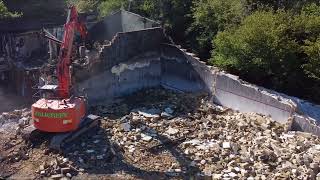 Demolition of Fire Damaged Former Gymnasium September 2024 #demolition #excavator #fire