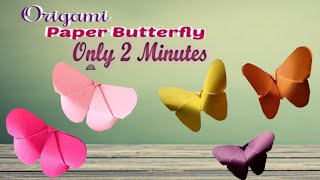 Easy Origami Butterfly | How to Make an Easy Paper Butterfly in 2 minutes  #papercraft