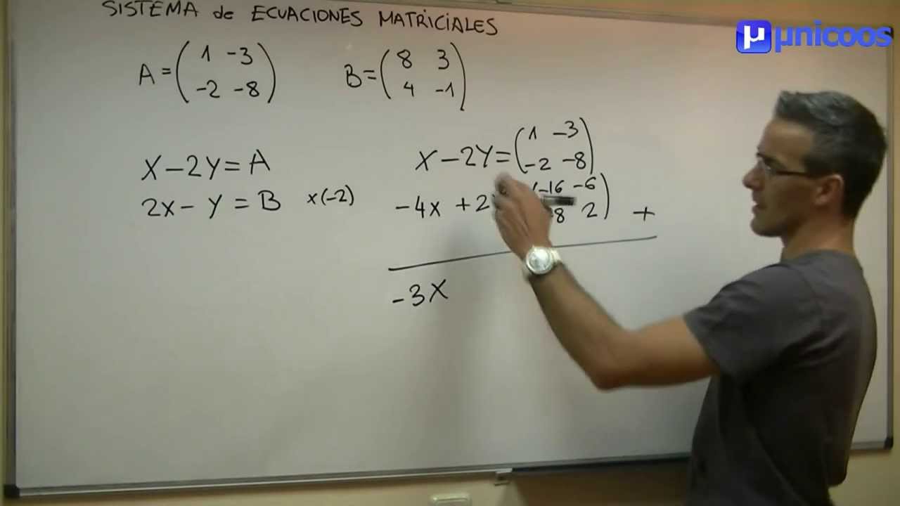 Sistema De Ecuaciones Matriciales BACHILLERATO Matematicas - YouTube