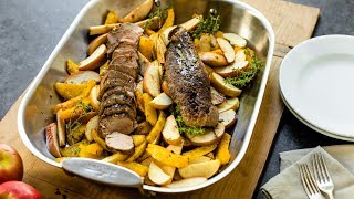 Roasted Pork Tenderloin with Apples and Squash