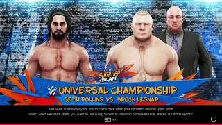 WWE Seth rollins versus Brock Lesnar