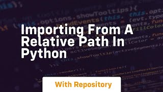 importing from a relative path in python