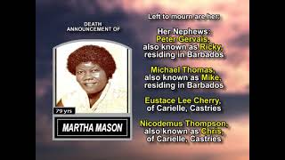 Martha Mason ~ Long Obituary