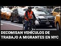 Migrantes que trabajan como repartidores en Nueva York pierden sus vehículos por no conocer la ley