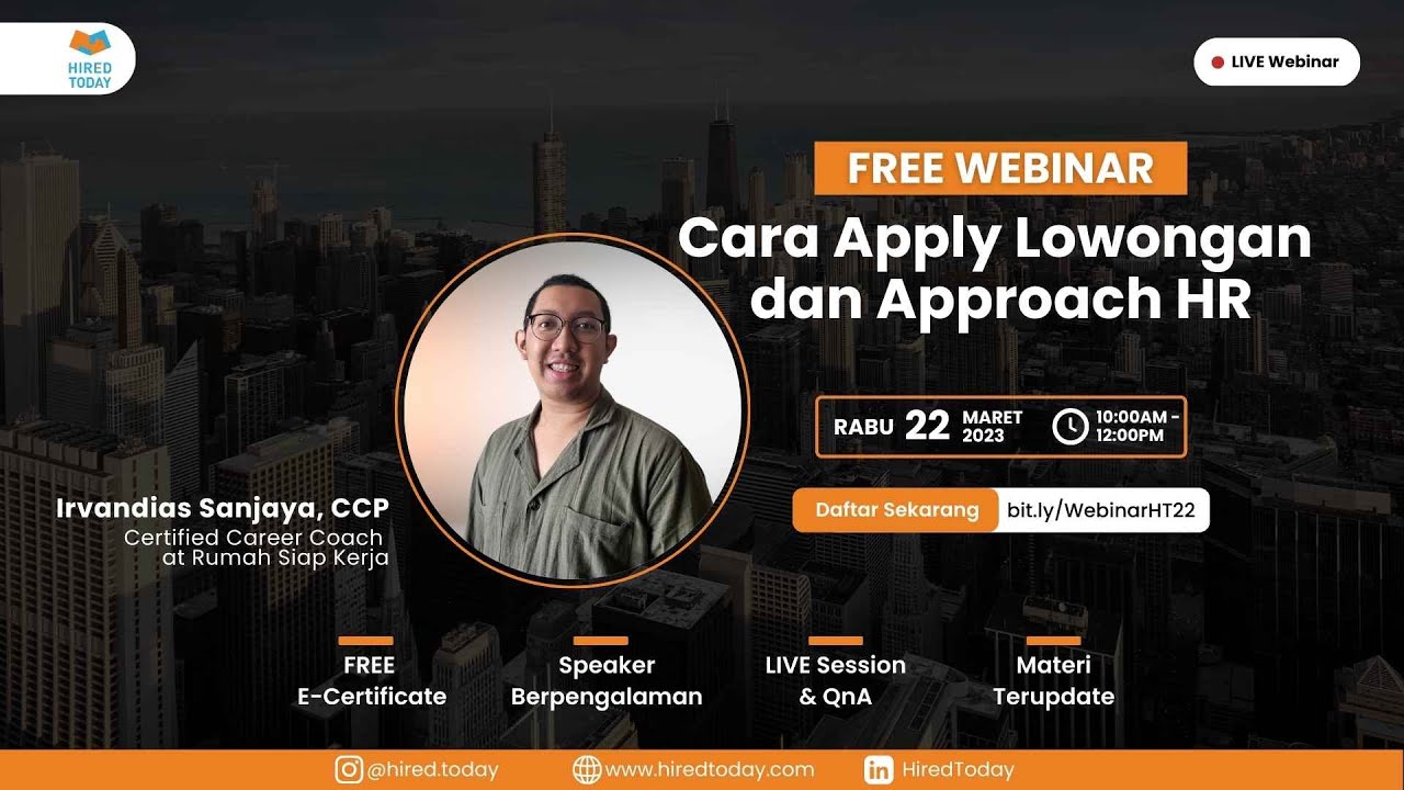 Webinar Cara Apply Lowongan Dan Approach Hr Youtube