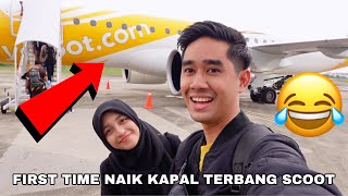 FIRST TIME NAIK KAPAL TERBANG SCOOT 😂 24 JAM JALAN JALAN DALAM AIRPORT SINGAPORE 😝