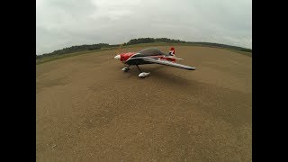 Helmet cam only! Maiden RC Hobbyking Sbach 342 with RCGF 30cc petrol motor and pitts muffler.