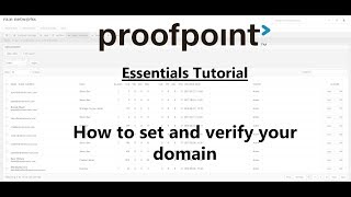 Proofpoint Essentials Tutorial: Setting and Verifying Your Domain